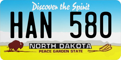 ND license plate HAN580