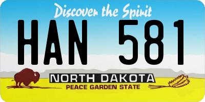 ND license plate HAN581