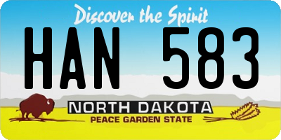 ND license plate HAN583