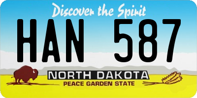 ND license plate HAN587