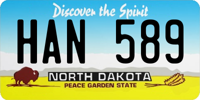 ND license plate HAN589