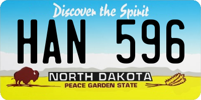 ND license plate HAN596