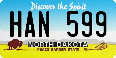 ND license plate HAN599