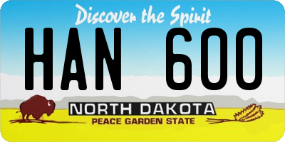 ND license plate HAN600