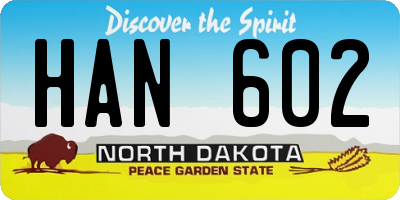 ND license plate HAN602