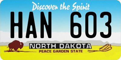 ND license plate HAN603