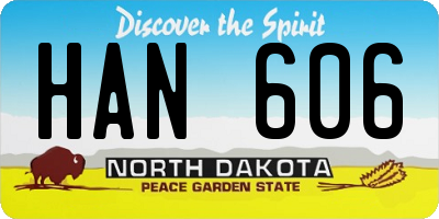 ND license plate HAN606