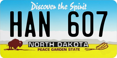 ND license plate HAN607