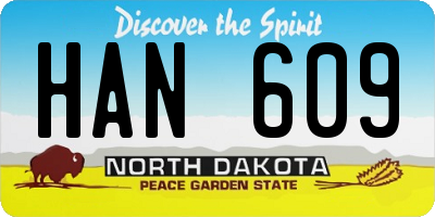 ND license plate HAN609