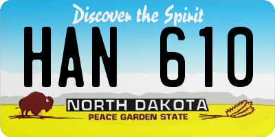 ND license plate HAN610