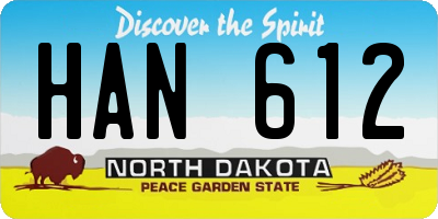 ND license plate HAN612