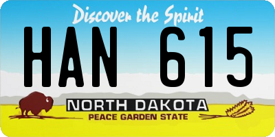 ND license plate HAN615