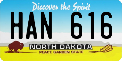 ND license plate HAN616