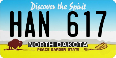 ND license plate HAN617