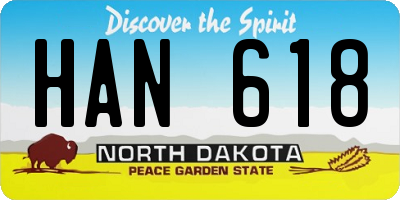 ND license plate HAN618