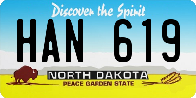 ND license plate HAN619