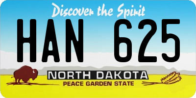 ND license plate HAN625