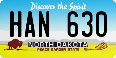 ND license plate HAN630