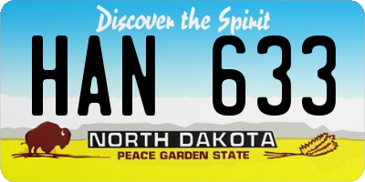 ND license plate HAN633