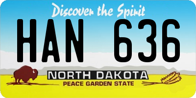 ND license plate HAN636