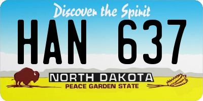 ND license plate HAN637