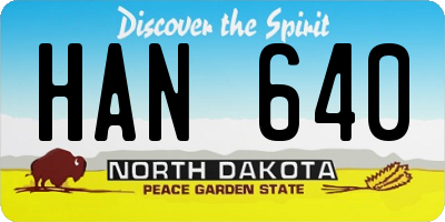 ND license plate HAN640