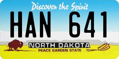 ND license plate HAN641