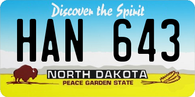 ND license plate HAN643