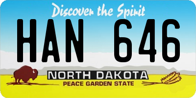 ND license plate HAN646