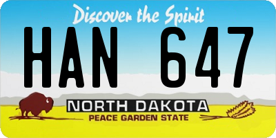 ND license plate HAN647