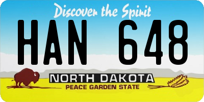 ND license plate HAN648