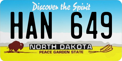 ND license plate HAN649