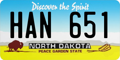 ND license plate HAN651