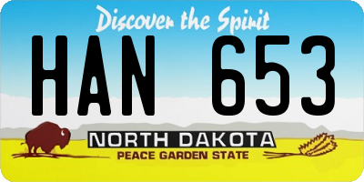 ND license plate HAN653