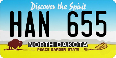 ND license plate HAN655