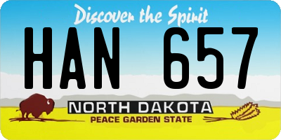 ND license plate HAN657