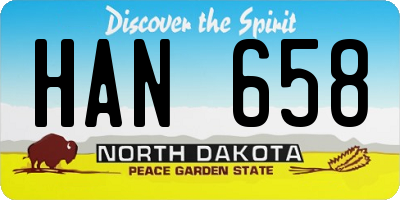 ND license plate HAN658