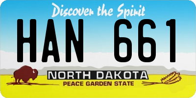 ND license plate HAN661