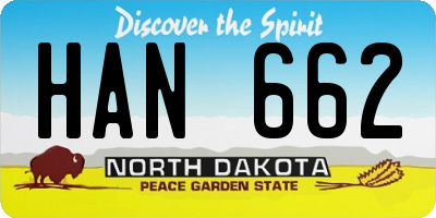 ND license plate HAN662