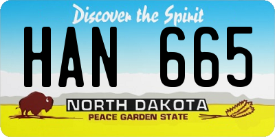 ND license plate HAN665