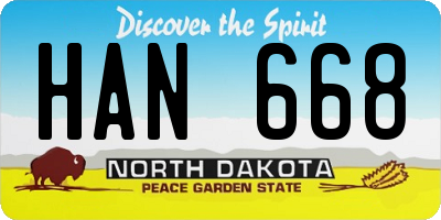 ND license plate HAN668