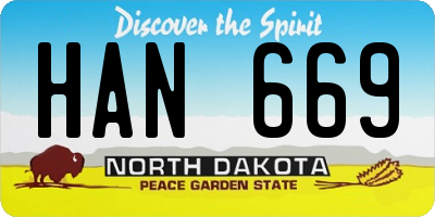 ND license plate HAN669