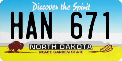 ND license plate HAN671