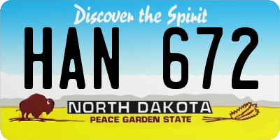 ND license plate HAN672