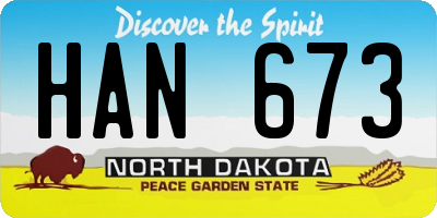 ND license plate HAN673