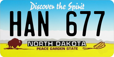 ND license plate HAN677