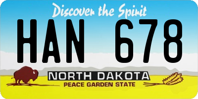 ND license plate HAN678