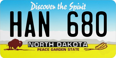 ND license plate HAN680