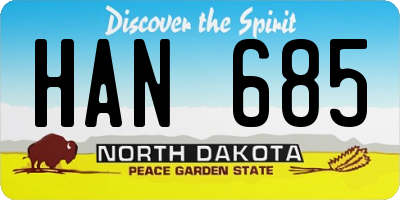 ND license plate HAN685