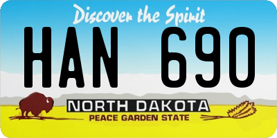 ND license plate HAN690